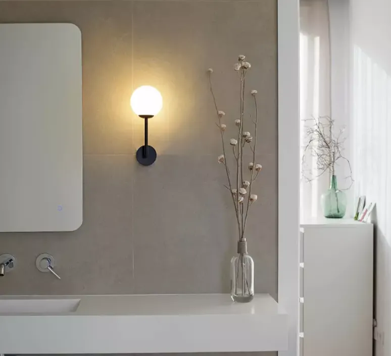 Applique*Faro Applique murale, Gala, noir, IP44, L11,5cm, H32cm - noir, blanc