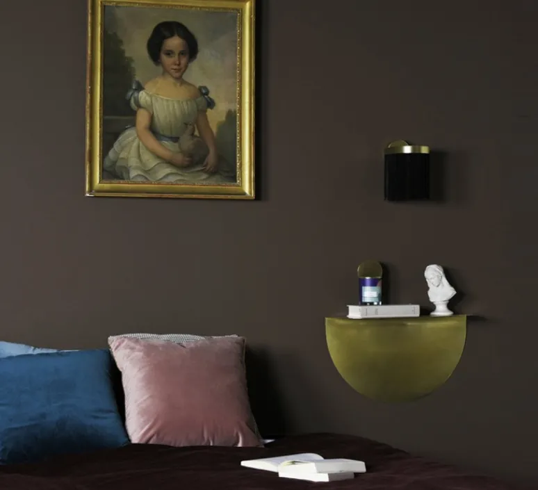 Applique*Eno Studio Applique murale, Galon S, , LED, 3000k, 300lm, L12cm, H18,5cm - noir, laiton