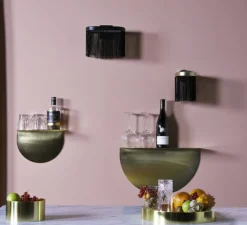 Applique*Eno Studio Applique murale, Galon S, , LED, 3000k, 300lm, L12cm, H18,5cm - noir, laiton