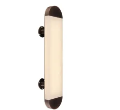 Applique*Entrelacs Applique murale, Ghost 430, , IP44, LED, dim, 2700K, 500 lm, L9,5cm, H42,7cm - Albâtre veines blanches, Bronze moyen