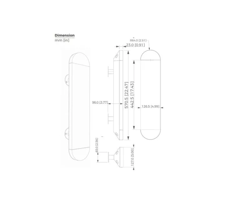 Applique murale, Ghost 570, Albâtre veines marron, Bronze moyen, IP44, LED, dim, 2700K, 700 lm, L12,6cm, H57cm - Entrelacs
