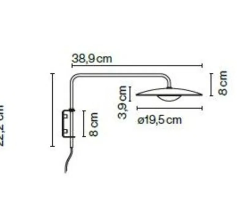 Applique*Marset Applique murale, Ginger 20A, , 2700K, 500lm, Ø,38.9m, H22.2cm - chêne