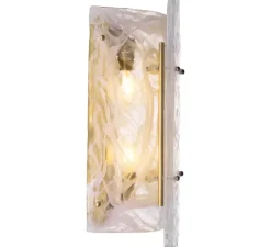 Applique murale, Ginnis, Laiton antique, verre, L18cm, H40,5cm - Eichholtz