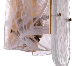 Applique murale, Ginnis, Laiton antique, verre, L18cm, H40,5cm - Eichholtz