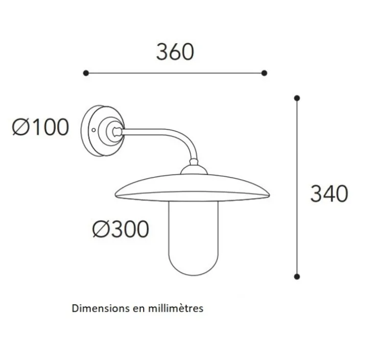 Applique murale, Golfo 809, laiton vieilli, IP44, L36cm, H34cm - Moretti Luce