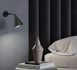 Applique*Tooy Applique murale, Gordon, 561.43, , IP40, L12cm, H22cm - noir mat, noir chromé