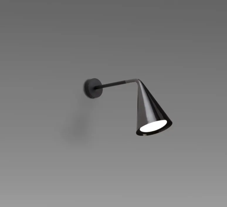 Applique*Tooy Applique murale, Gordon, 561.43, , IP40, L12cm, H22cm - noir mat, noir chromé
