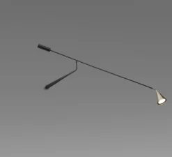 Applique murale, Gordon, 561.49, noir mat, laiton brossé, IP40, L12cm, H35cm - Tooy