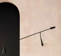 Applique*Tooy Applique murale, Gordon, 561.49, , IP40, L12cm, H35cm - noir mat