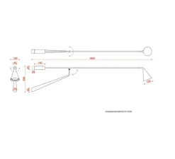 Applique*Tooy Applique murale, Gordon, 561.49, , IP40, L12cm, H35cm - noir mat