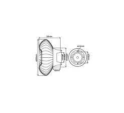 Applique*Elements lighting Applique murale, GRACE PETITE, avec collerette dorée, 2700K, 360lm, Ø20cm, H12,5cm - aigue-marine
