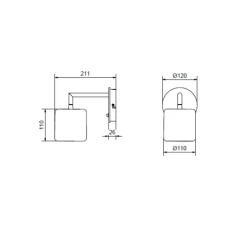 Applique*Herstal Applique murale, Grain XS, , L11cm, H11cm - noir