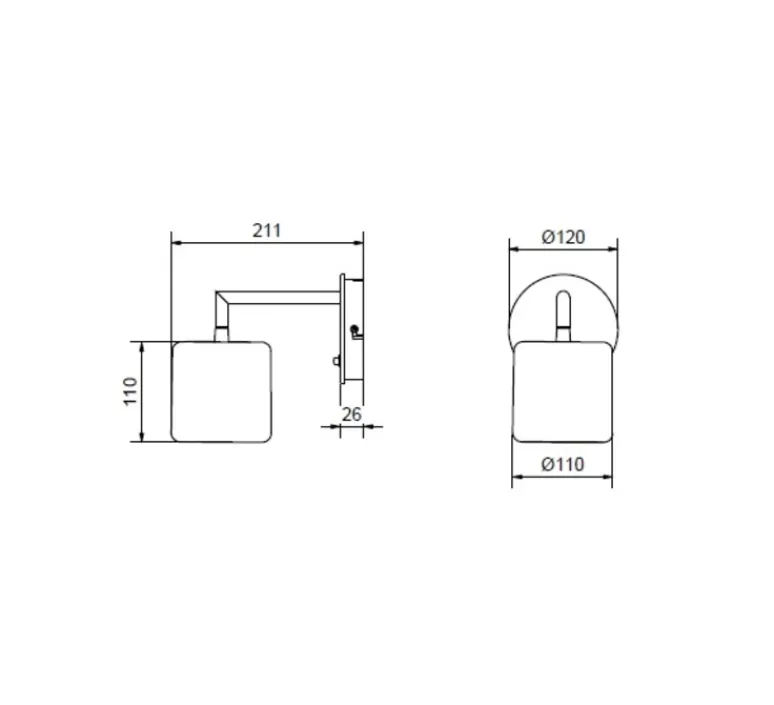 Applique*Herstal Applique murale, Grain XS, , L11cm, H11cm - noir