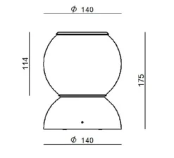 Applique*Stilnovo Applique murale, Gravitino 541, , LED, dim, 3000K, 956 lm, Ø14cm, H17,5cm - noir