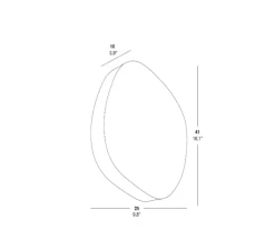 Applique*LZF Applique murale, GUIJARROS 6A, , LED, H41cm, L38cm - bois naturel de cerisier