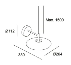 Applique*LEDS C4 Applique murale, H, , LED, 2700k, 553 lm, L26,4cm, H18cm - or mat