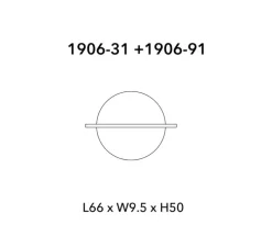 Applique murale, Hang Out, ronde, medium, rouge mat, LED, dim, 2700K, 937 lm, L66cm, H50cm - Penta