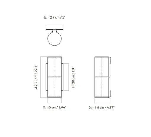 Applique murale, Hashira, beige, LED, 2700-2800k, 380 lm, L12,7cm, H30cm - Audo Copenhagen