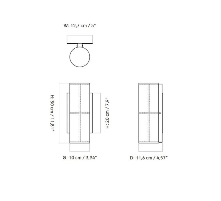 Applique murale, Hashira, beige, LED, 2700-2800k, 380 lm, L12,7cm, H30cm - Audo Copenhagen
