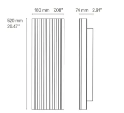 Applique*CVL Applique murale, Haussmann Large, , LED, dim, 2700K, 1440 lm, L18cm, H52cm - laiton