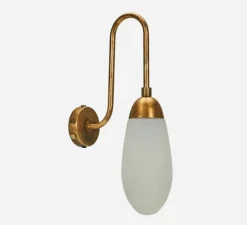 Applique*House Doctor Applique murale, HDDrop, , Ø11cm, H45cm - blanc, laiton antique