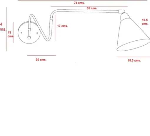 Applique murale, HDGame, laiton, blanc, L70cm, Ø15cm, H13cm - House Doctor