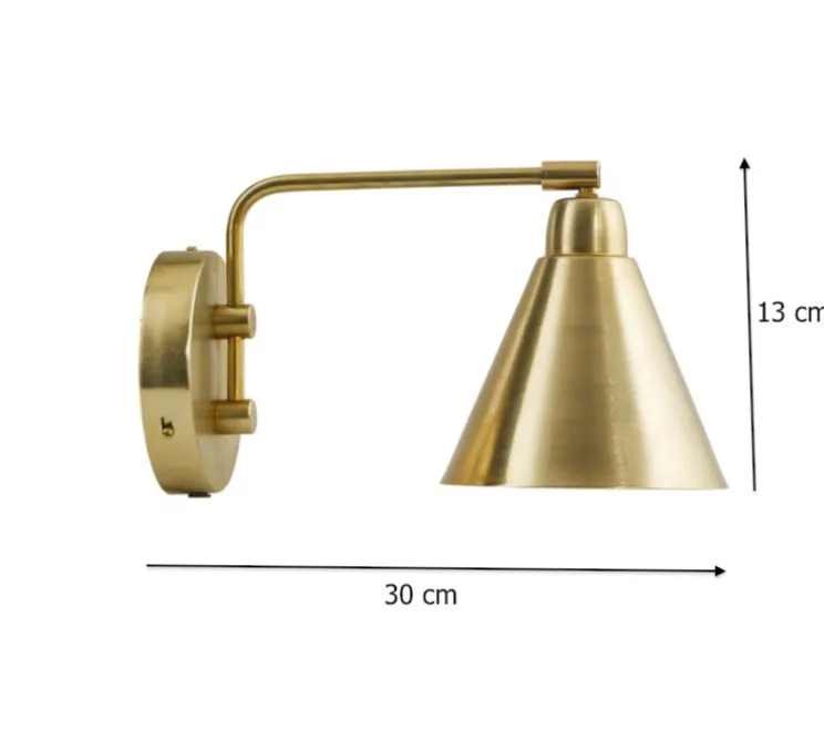 Applique murale, HDGame, laiton, H20cm, L30cm, interrupteur - House Doctor