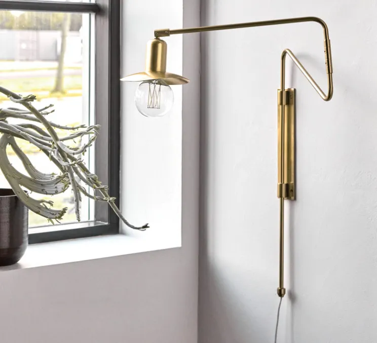 Applique murale, HDSwing, laiton, Ø14cm, H63cm - House Doctor