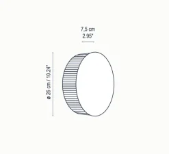 Applique*Bover Applique murale, Helios A/01, , LED, dim, 2700K, 2000 lm, Ø26cm, P7,5cm - chêne