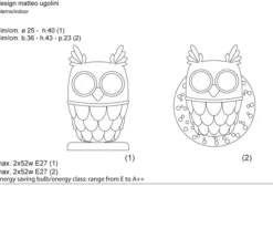 Enfants|Applique*Karman Applique murale, hibou, TI-VEDO, , H43cm - blanc