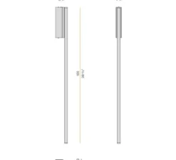 Applique*Panzeri Applique murale, Hilow Line, , LED, dim, 2700K, 1018 lm, L4cm, H100cm - noir