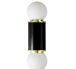 Applique murale, Hélène, noir, Ø10cm, H44cm - COSIN