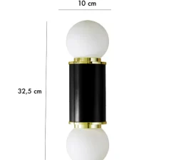 Applique murale, Hélène, noir, Ø10cm, H44cm - COSIN