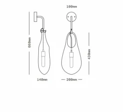 Applique*SkLO Studio Applique murale, Hold 18, , L20cm, H66cm - noir