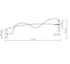 Applique murale, Hold A, noir, LED, 2700K, 420 lm, L3cm, H25cm - Luxcambra