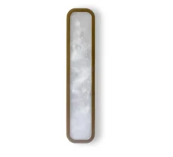 Applique*Entrelacs Applique murale, Hublot 400, veines blanches, IP44, 2700K, 960lm, dimmable, L9cm, H40cm - bronze, albâtre