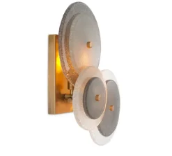 Applique*Eichholtz Applique murale, Hyde, , L45cm, H47,5cm - laiton vintage, verre fumé