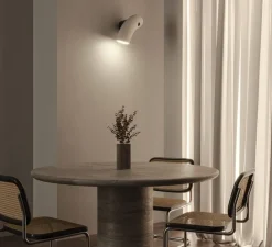 Applique*Darmes Applique murale, Hyphen droite, , Ø16cm, H32cm - porcelaine naturelle