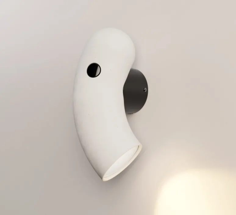 Applique*Darmes Applique murale, Hyphen droite, , Ø16cm, H32cm - porcelaine naturelle