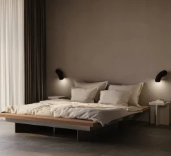 Applique*Darmes Applique murale, Hyphen droite, , Ø16cm, H32cm - noir sablé