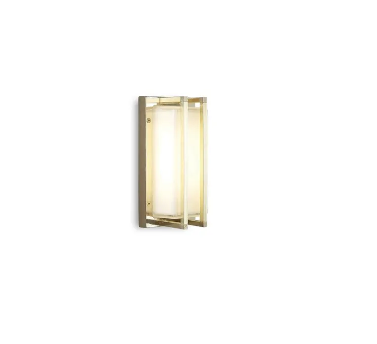 Applique murale, Ice Cubic rectangular 3413, laiton naturel, IP65, L13cm, H25,5cm - Moretti Luce
