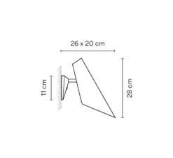 Applique*Vibia Applique murale, I.Cono 0720, , L20cm, H28cm - gris