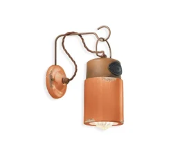 Applique*Ferroluce Applique murale, Industrial C1621, , L12,5cm, H33cm - orange vintage
