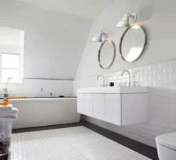 Applique*Zangra Applique murale, industrielle, 55, laquée, , H31cm - blanc