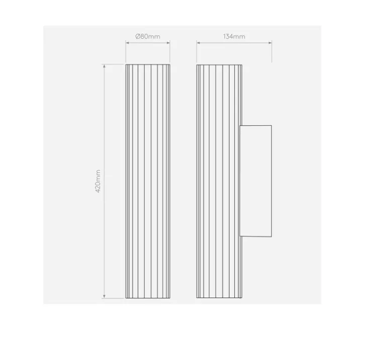 Applique murale, Io 420, or mat, IP44, LED, 3000K, 605lm, L8cm, H42cm - Astro Lighting