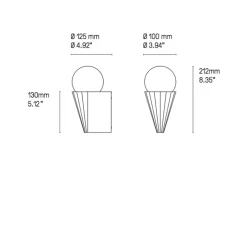 Applique*CVL Applique murale, IP Cornet, , IP24, L12,5cm, H21,2cm - cuivre satiné