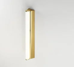 Applique murale, IP METROP 525, laiton satiné, IP44, 3000K, 500lm, L52,5cm, H4,5cm - Cvl