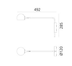 Applique*Artemide Applique murale, IXA Wall, , LED, 3000K, 465lm, L7cm, H28,5cm - bleu