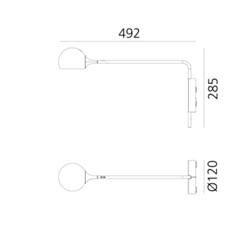 Applique*Artemide Applique murale, IXA Wall, , LED, 3000K, 465lm, L7cm, H28,5cm - bleu