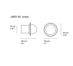 Applique*CVL Applique murale, Janed 140 simple, , L12cm, H8cm - laiton satiné/Graphite satiné